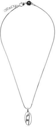 Diesel Halsband För Män Med Ett Enda Hänge, L550Xb2.0mm Silver Rostfritt Stål Halsband, DX1342040