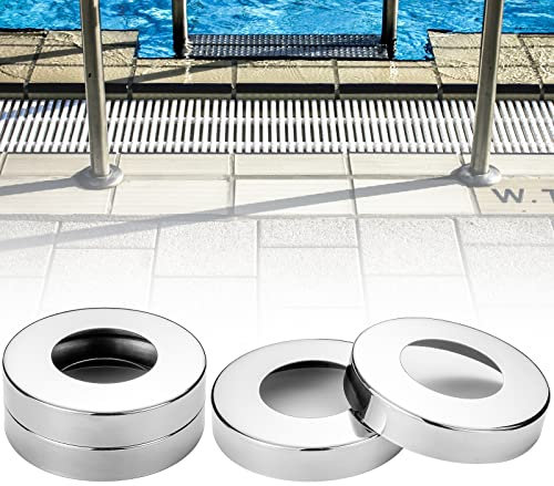 EESC2Y 4 placas de protección de escalera de piscina de 2 pulgadas, anillos de escalera de piscina para piscina enterrada de 1.9 pulgadas y balneario, hecho de acero inoxidable 304 grueso