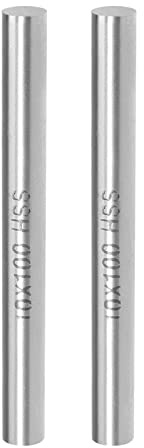 CoCud Tondo Acciaio Asta, 10mm Diametro 100mm Lunghezza, Alta Velocità Acciaio Barra Calcio Artigianato Fai-da-Te Utensili - (per Trapano Torni Noioso Macchina), 2 pezzi
