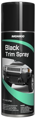 NADAMOO Automotive Black Trim Spray Paint, 1 Can, Instantly Revives Color for Car Plastic Vinyl Rubber, Vehicle Exterior and Interior Plastic and Trim Restorer Aerosol Paint Can, Satin Finish