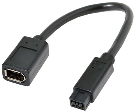 NFHK IEEE 1394 6Pin Femmina a 1394b 9Pin Maschio Firewire 400 a 800 Cavo 20cm