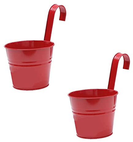 FONDOTIN 2stücke Hängender Blumentopf Abnehmbarem Haken Pflanzkübel Aus Eisen Für Balkon Und Garten Dekorativer Kübel Für Pflanzen