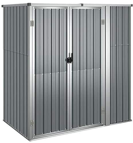 Abri de Jardin en Métal Abri à Outils, Vie en extérieur, Structures extérieures, Cabanes abris de Jardin, Abri de Rangement Extérieur Maison de Jardin, Gris 161x89x161 cm