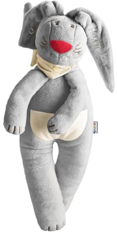 HABA Baby Schnullerhase Ruhige Nächte Dank Schnullerhalter 37 cm, Grau Herrlich weich zum Kuscheln Tolles Geschenk zur Geburt Ab 0 Monaten 1031269003