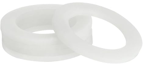 sourcing map Silicone Gasket, 46.5mm OD 32mm ID 3mm Width VMQ Seal Rings Washer for Shower Head Water Hose Faucet Plumbing Pipeline, White 5Pcs