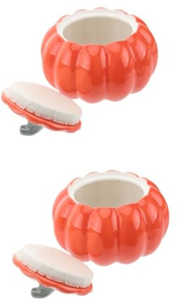 LABRIMP 2stücke Keramische Kürbisschale Mit Deckel Kreative Suppenschüssel Für Desserts Für Halloween Und Thanksgiving Vielseitig Für Snacks Und