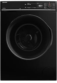 SHARP ES-PRO014BA-DE Waschmaschine Frontlader, 10kg, 1400U/min, Smarte Bedienung durch Veezy App, Dampffunktion, Inverter, 15 Programme, AquaStop, Schwarz