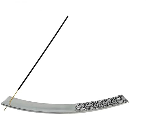 Luxflair Räucherstäbchenhalter aus Metall mit Blume des Lebens – 24cm x 5cm, stilvoller Halter für Räucherstäbchen, für Meditation und Entspannung