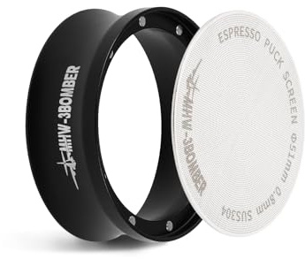 MHW-3BOMBER Imbuto dosatore per espresso da 51 mm e set schermo disco da 51 mm, anello dosatore magnetico e kit filtro riutilizzabile, compatibile con portafiltro da 51 mm, accessori per barista,