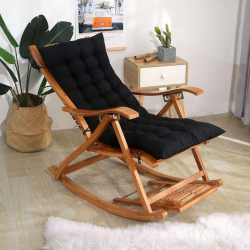 cuscini per sedie a sdraio， Cuscino for poltrona lounge invernale Cuscino for sedia a dondolo Cuscino for sedia in rattan ispessito in bambù Cuscino for sedia pieghevole, fissato con cinghie(B,48X120C