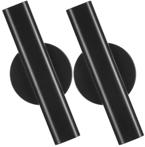 VANZACK 2 Stück Metall Blumenröhre Wandvase Schwarz Klein Wanddeko Für Frische Und Kunstblumen Esszimmer Büro Dekoration