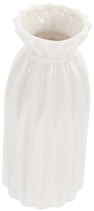 HAMPPLIES Vaso Decorativo Ceramica Bianca Design Moderno Per Composizioni Floreali Per Ufficio e Casa Stile Chic e Semplice Materiale Odore