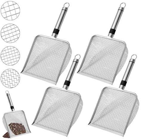 Tamis De Jardinage En Maille,4 Pièces Tamis De Jardin En Acier Inoxydable,Tamis A Compost En Acier Inoxydable,Tamis De Jardinage Pour Pierres Compost,Compost,Pierres,Terre,2,0mm +2,8mm+3,8 mm+5,0mm