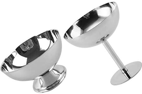 FUNNETOYU 2 Pezzi Coppette Gelato in Acciaio Inossidabile Ciotole Dessert Metalliche Resistenti e Eleganti per Cocktail Feste e Banqueting Design Raffinato e Superficie Liscia