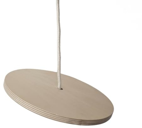 Cliff (KIDWOOD) Holz-Scheibenschaukel – Indoor Schaukel Kinder | Ø 25 cm Scheibensitz, höhenverstellbar, bis 40 kg | Montessori Spielzeug für Gleichgewicht & Koordination | Geschenk Kinderzimmer
