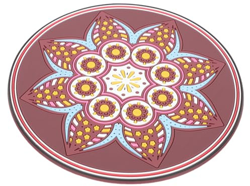 Mikinona Bestickte Klangschalenunterlage Stickmatten für Klangschalen Einzigartige Buddhistische Klangschalenunterlage Abgerundete Matte für Religiöse Klangschalen