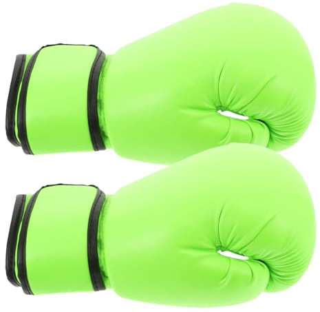 Toyvian Guantoni da Boxe per 8Oz Verdi Imbottitura in Schiuma Guanti da Allenamento per Arti Marziali Mma Taekwondo e Sparring per Ragazzi Set Protezione Mani per Principianti e