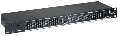 Digital Audio Stereo Graphic EQ, 15-Band Graphic Equalizer, 2 Channel Stereo Equalizer, with Low/Middle/Treble Independent Adjustment, Noise Reduction, 1U Rack Mount, for Home