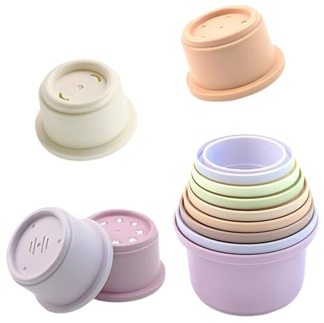 Stapelbecher Für Kaninchen, 8-teiliges Mehrfarbiges Spielzeug In Verschiedenen Größen, Interaktive Snackbecher, Stapelspielzeug Für Kaninchen, Hamster Und Kleine Nagetiere, Lustiges Zubehör Für Kaninc