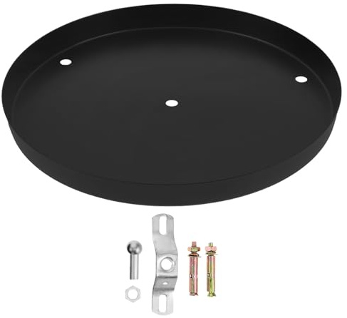 FRCOLOR Runder Deckenleuchtenbaldachin aus Metall in Schwarz Abdeckplatte für Deckenöffnungen Flache Montage Elegantes Selbstgemacht Zubehör für Esszimmerbeleuchtung