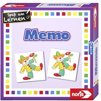 noris Memo – beliebtes Merkspiel für Kinder ab 3 Jahren – klassisches Mitbringspiel für unterwegs – fördert Konzentration und Gedächtnis – Memory für Kinder Jungen Mädchen Vorschule