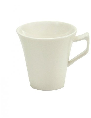 Van Well Porzellan-Espressotasse Harmony I Weiße Espresso-Tasse aus Porzellan I 100 ml Fassungsvolumen I Mikrowellen- & Spülmaschinengeeignet