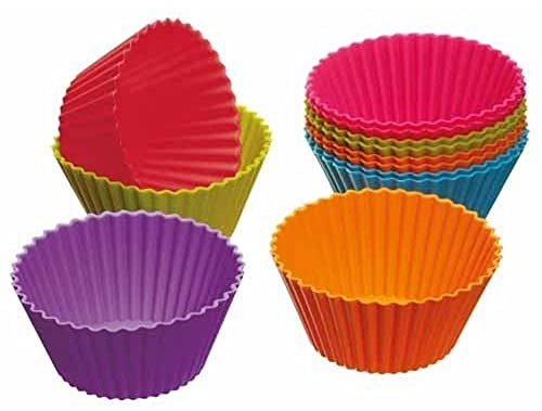 Colourworks Moldes de Silicona para Magdalenas, Multicolor, 6 cm, 12 Unidades