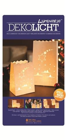 Efco - Deko-Licht-Tüten Weihnachtsstern 26x15x9 + 16x11x11 cm 4 + 4 Stk. weiß Verkaufseinheit = 1 Beutel