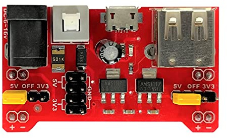 MakerSpot Breadboard Power Supply Board Module 3.3V/5V Dual Voltage For Arduino Board Solderless Breadboard Friendly'
