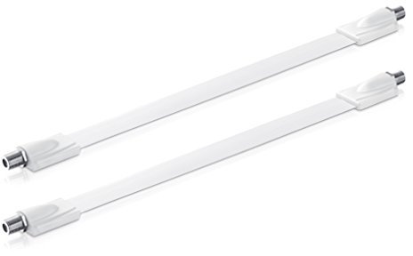 conecto 2X Premium Fensterdurchführung für SAT Kabel koaxial (F-Kupplung auf F-Kupplung) 26 cm weiß