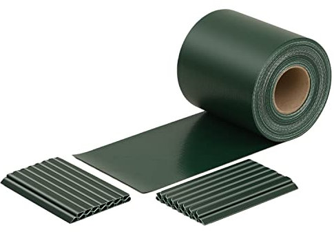 iFence RAL7016 Film brise-vue en PVC 450 g/m² avec 30 clips de fixation Anthracite 50 m x 19 cm 19cm*50m vert