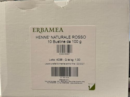 Henne' Rosso Naturale 10 Confezioni da 100 g Erbamea