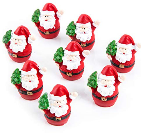 Logbuch-Verlag Lot de 8 petites figurines de Père Noël - Petit cadeau - Pour enfants et collègues - 2,5 cm