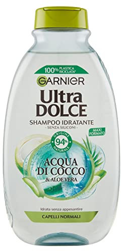 Garnier Shampoo Ultra Dolce Acqua di Cocco e Aloe Vera, Idrata i Capelli senza Appesantire, 300 ml