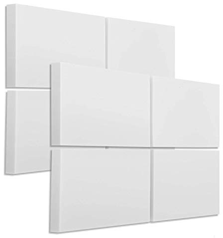 platino24 Akustikpaneele aus Basotect G+ I 8 Stück I 82,5 x 55 x 5 cm I Stilvolle Wandpaneele aus Basotect G+ (hellgrau) I Paneele aus Schaumstoff I Akustikplatten zur Schalldämmung in Büro & Wohnung