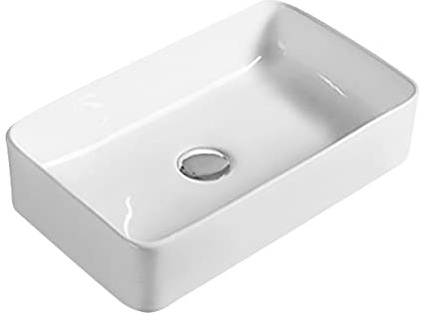 Hudson Reed NBV180 Modern Bathroom Rectangular Countertop Vessel Sink Basin, 120mm x 465mm x 235mm, White