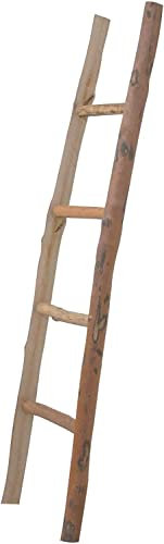 Biscottini Scala legno porta asciugamani 154x40x6 cm | Scala legno decorativa | Scala porta asciugamani bagno da terra