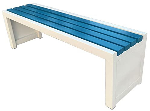 Gartenbank Klein Wetterfest Parkbank in Gestell Aus Holz und Metall, Sitzbank für Garten, Balkon und Terrasse Bis 220 Kg Belastbar, 2-Sitzer Parkbank (17 Farben)(J,1.5m)