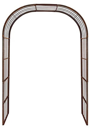 KUHEIGA Rostiger Rosenbogen Metall, B:160cm / H:225cm, Rankbogen Rost, Metall-Bogen