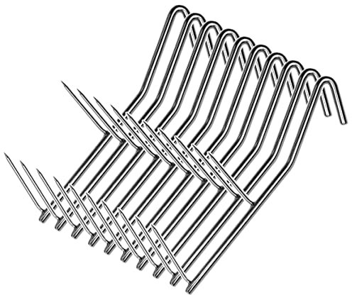 10 ganci per affumicatura in acciaio inox, doppia punta da 17 cm