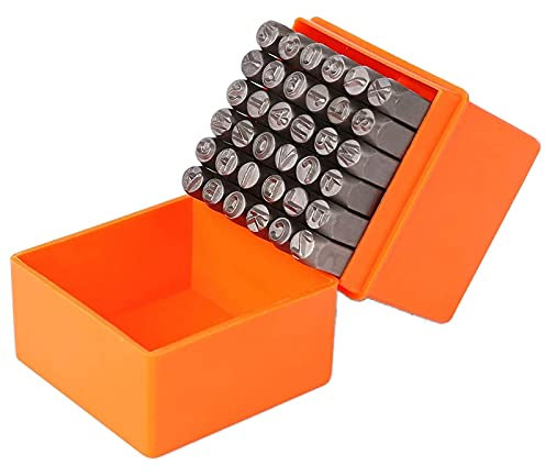ZAYRAY 36 StüCke 3 Mm Stempelset für Zahlen und GroßBuchstaben (A-Z & 0-9) Stanzen Perfekt für Bedrucken Von Metall, Kunststoff, Leder