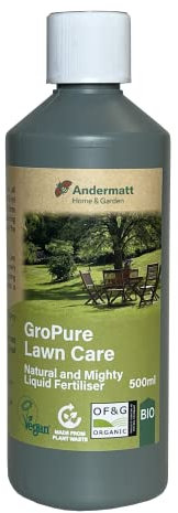 GroPure Lawn Care - Organic Liquid Fertiliser | Organic Plant Food | Lawn, Grass, Outdoor | Andermatt Home & Garden (1L)