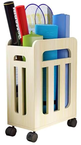 Robuster Yogamatten-Aufbewahrungswagen aus Holz for Zuhause, Yoga, Studio, Fitnessgeräte, Aufbewahrungsbox, Fitness-Kurs-Yoga-Zubehör, geeignet for Yogamatten/Schaumstoffrollen ( Color : Style 1 )