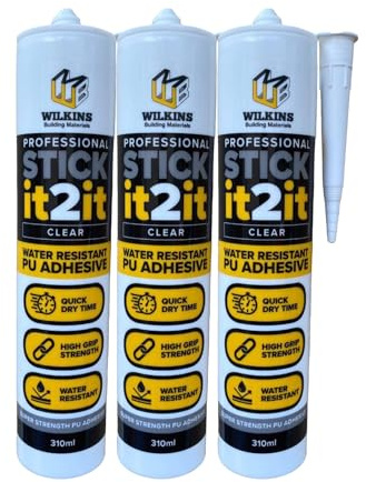 Clear PU Grab Adhesive 310ml Pack of 3