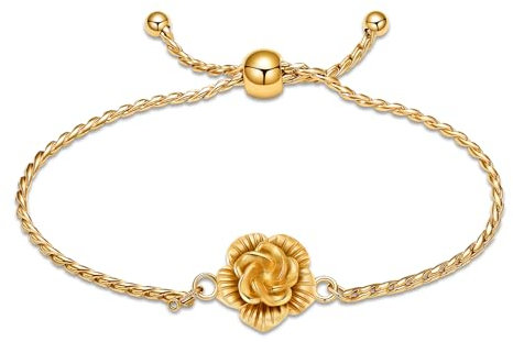 VCCWYQK Rose Blume Urne Armband für Asche für Frauen Einäscherung Urne Schmuck für Asche Einstellbar Memorial Keepsake Rose Armband Urne Armspange Asche-Halter