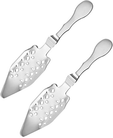 KICHOUSE 2pcs Absinthe Spoons Bar Serving Drink Mixing Spoon Stainless Steel Absinthe Dripper