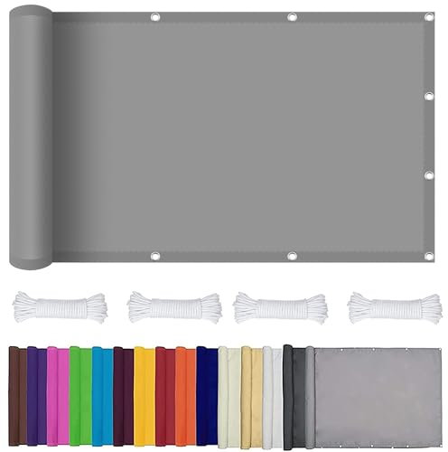 Vela Ombreggiante Tenda 1.5 x 3.6 m Impermeabile, Rettangolare Tenda a Vela Ombreggiante Telo con Occhielli Protezione Raggi UV 98% per Arredo Esterno Giardino, Grigio Chiaro