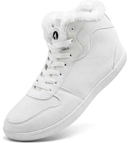 Dhinash Bottines Homme Bottes de Neige Étanche Bottines de Hiver Fourrées Boots Chaudes Extérieur Chaussures d'hiver Blanc Taille 39