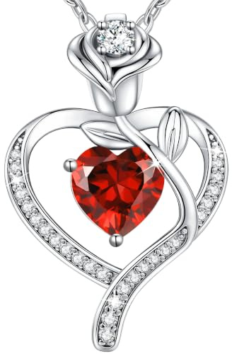 CDE Kette für Damen Rosegold Herz Schmuck 925 Sterling Silber Geschenke | Geburtstags Geschenk für Frauen Freundin mit Schmuck Geburtstag Weihnachten Valentinstag Muttertag Mama Hochzeit Jubiläum