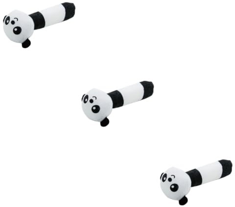 VICASKY 3stücke Tierisches Panda-rassel Und Quietschespielzeug Für Neugeborene Weiche Greifhilfe Mit Integrierten Glocken Für Sensorische Entwicklung Und Hand-augen-koordination